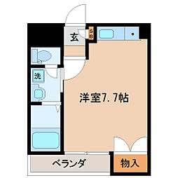 仙台市営南北線 北四番丁駅 徒歩9分の賃貸マンション 3階ワンルームの間取り