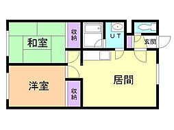 ハイムドルチェA 2LDKの間取図画像