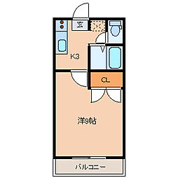 NSハイツ2 1Kの間取図画像