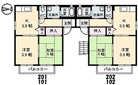 シャーメゾン西岐波　Ｄ棟 102 ｜ 山口県宇部市大字西岐波字浜田1537-8（賃貸アパート2K・1階・43.01㎡） その3