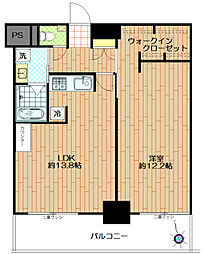 新宿御苑ダイカンプラザ 1LDKの間取図画像