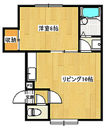 シャネル南郷 3階1LDKの間取り
