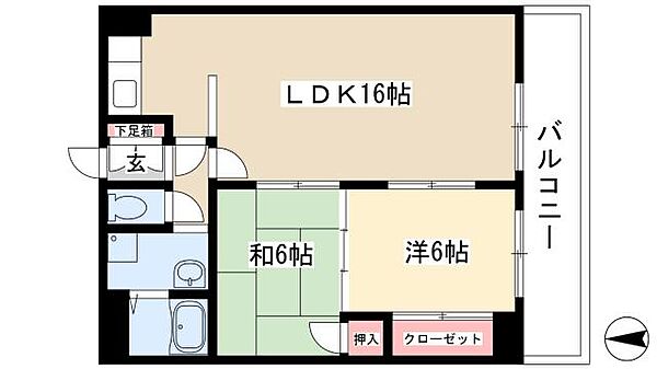 ジュネス青山 ｜愛知県名古屋市名東区社台2丁目(賃貸マンション2LDK・5階・61.92㎡)の写真 その2