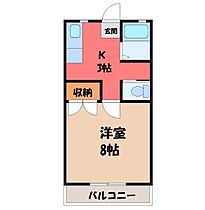 コーポカメリア  ｜ 栃木県宇都宮市平松本町（賃貸アパート1K・1階・26.50㎡） その2