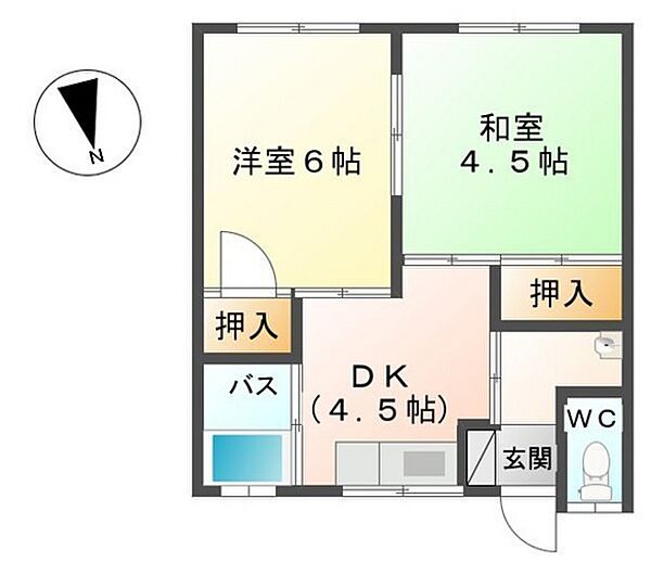 広島県広島市西区中広町1丁目(賃貸マンション2K・4階・34.02㎡)の写真 その2