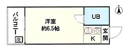 メゾン・ドシャルム ワンルームの間取図画像