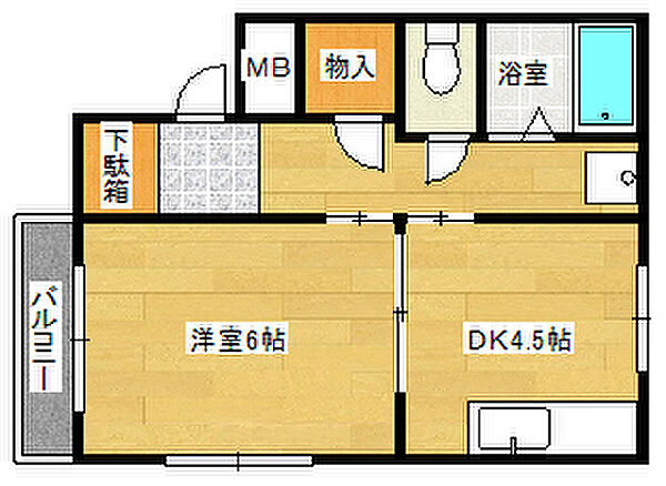 広島県広島市南区皆実町４丁目(賃貸マンション1DK・1階・28.00㎡)の写真 その2