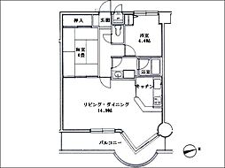 リシャール伊豆長岡 2LDKの間取図画像