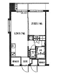 ライオンズステーションプラザ広島 1LDKの間取図画像