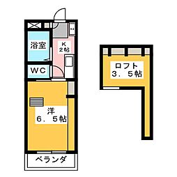 グレイス・ハイム 1Kの間取図画像