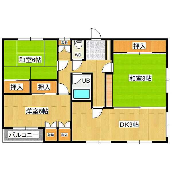 コーポさくら 2-3｜北海道北見市番場町(賃貸アパート3DK・2階・72.90㎡)の写真 その2