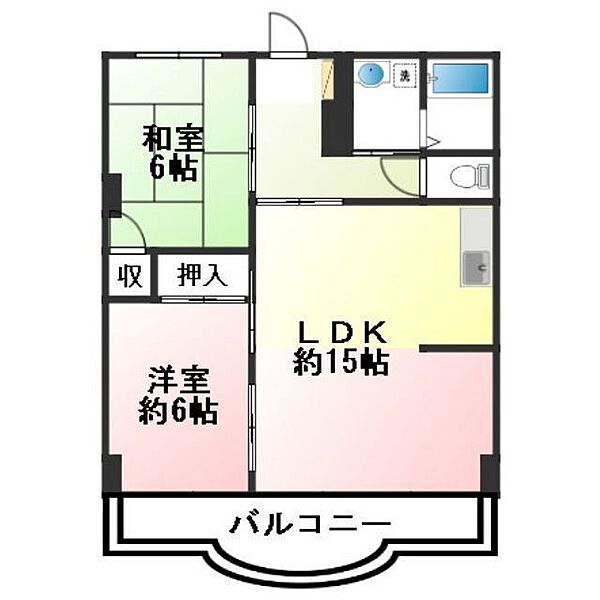 グリーンハイツ福光 302｜岐阜県岐阜市福光東2丁目(賃貸アパート2LDK・3階・61.00㎡)の写真 その2