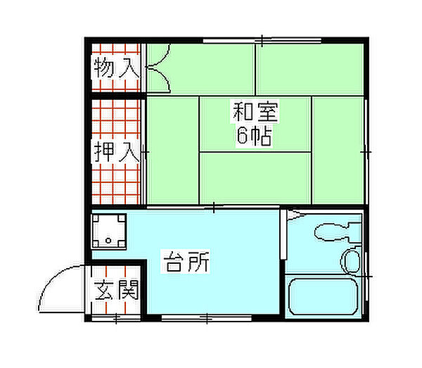 サンハイツ 201｜茨城県日立市諏訪町１丁目(賃貸アパート1K・2階・20.66㎡)の写真 その2