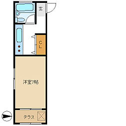 佐伯マンション 1Kの間取図画像