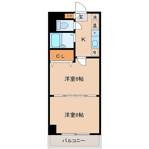 ロイヤルアネックス連坊 ｜宮城県仙台市若林区連坊１丁目(賃貸マンション2K・8階・30.10㎡)の写真 その2