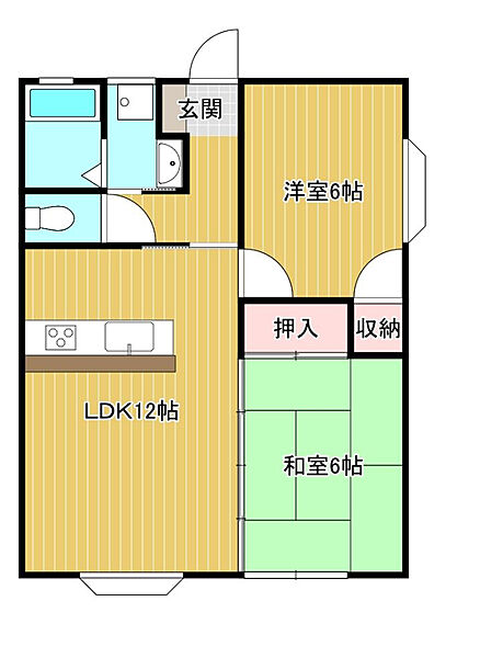 アーバンハイツ 105号室｜宮崎県宮崎市大字島之内(賃貸アパート2LDK・1階・56.60㎡)の写真 その2