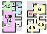 区画図：【建築プラン例…みなみの家】・火災保険料が抑えられる省令準耐火・オール電化・吹付断熱で夏は涼しく、冬暖か