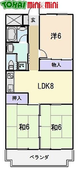 エステート15 3C｜三重県松阪市駅部田町(賃貸マンション3LDK・3階・66.60㎡)の写真 その2