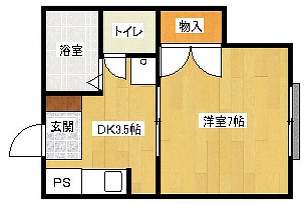 ハピネスＫ ｜広島県広島市南区南大河町(賃貸アパート1K・2階・22.35㎡)の写真 その2