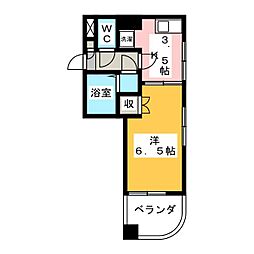 ユニゾン武蔵関 1Kの間取図画像