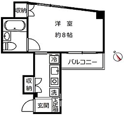 ヒルトップミナミ 1Kの間取図画像