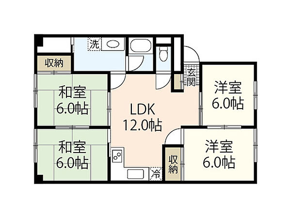 広島県広島市西区古江西町(賃貸マンション4LDK・3階・71.11㎡)の写真 その2