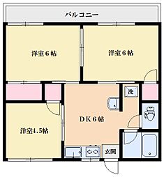 翠風館 3DKの間取図画像