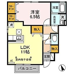 ラルジュメゾンA 1LDKの間取図画像
