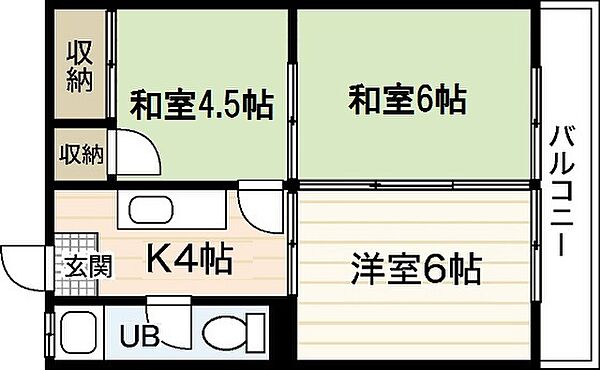 広島県広島市西区大宮1丁目(賃貸マンション3K・3階・37.26㎡)の写真 その2