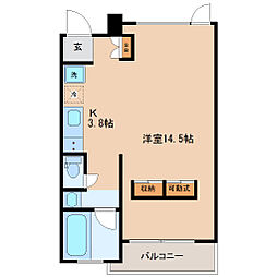 AXiS ワンルームの間取図画像
