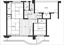 サン・コーポラス太田細谷1号棟 3DKの間取図画像