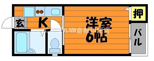 さんさん館Ｃ ｜岡山県倉敷市玉島長尾(賃貸アパート1K・1階・25.07㎡)の写真 その2