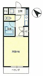 バロンズマンション ワンルームの間取図画像