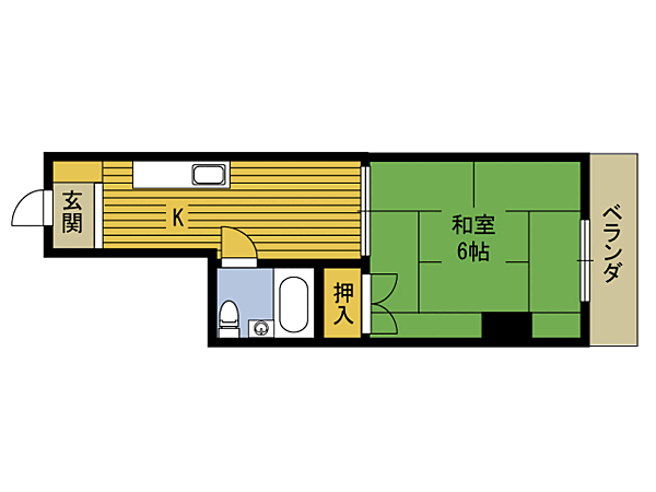 第2外苑ビル 302｜大分県大分市大字下郡北下郡(賃貸マンション1DK・3階・22.00㎡)の写真 その2