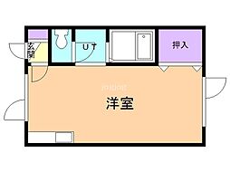 メゾン花園 ワンルームの間取図画像