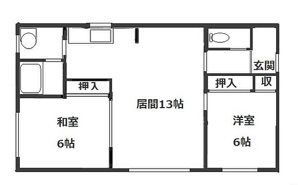 西尾マンションF 202｜北海道札幌市南区澄川六条７丁目(賃貸アパート2LDK・2階・56.10㎡)の写真 その2