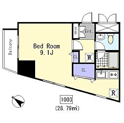 グランディール初台 ワンルームの間取図画像