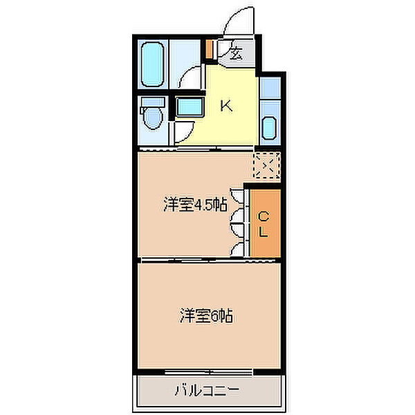 イーグルハイツ銀杏町 ｜宮城県仙台市宮城野区銀杏町(賃貸マンション2K・3階・28.35㎡)の写真 その2