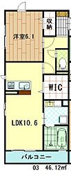 シュールMT 1LDKの間取図画像