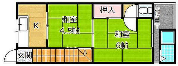 イオボヌール枚方 ｜大阪府枚方市牧野本町１丁目(賃貸アパート2K・2階・30.00㎡)の写真 その2