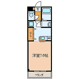 イーストヒルズ 1Kの間取図画像