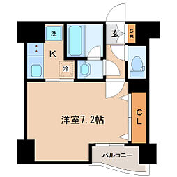 ラピス雨宮 6階1Kの間取り