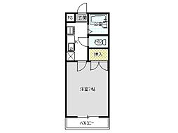 天王ハイツ 1Kの間取図画像