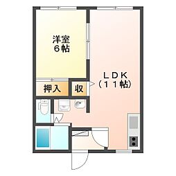 パナハイツテルマーレ 1LDKの間取図画像
