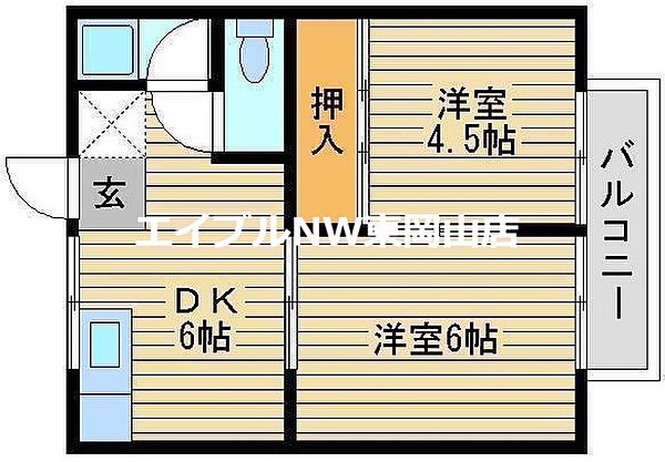 コーポ操扇山 ｜岡山県岡山市中区原尾島4丁目(賃貸アパート2DK・2階・34.65㎡)の写真 その2