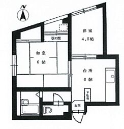 平成1Sハイム 2Kの間取図画像