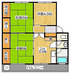 サイトウマンション 3DKの間取図画像
