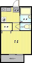 ビラルミエール 1Kの間取図画像