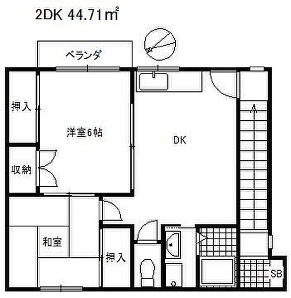 アントレ塚本 ｜兵庫県神戸市兵庫区塚本通５丁目(賃貸アパート2DK・2階・44.71㎡)の写真 その2