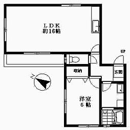 HIGH BEACH TAKANAWA 2階1LDKの間取り